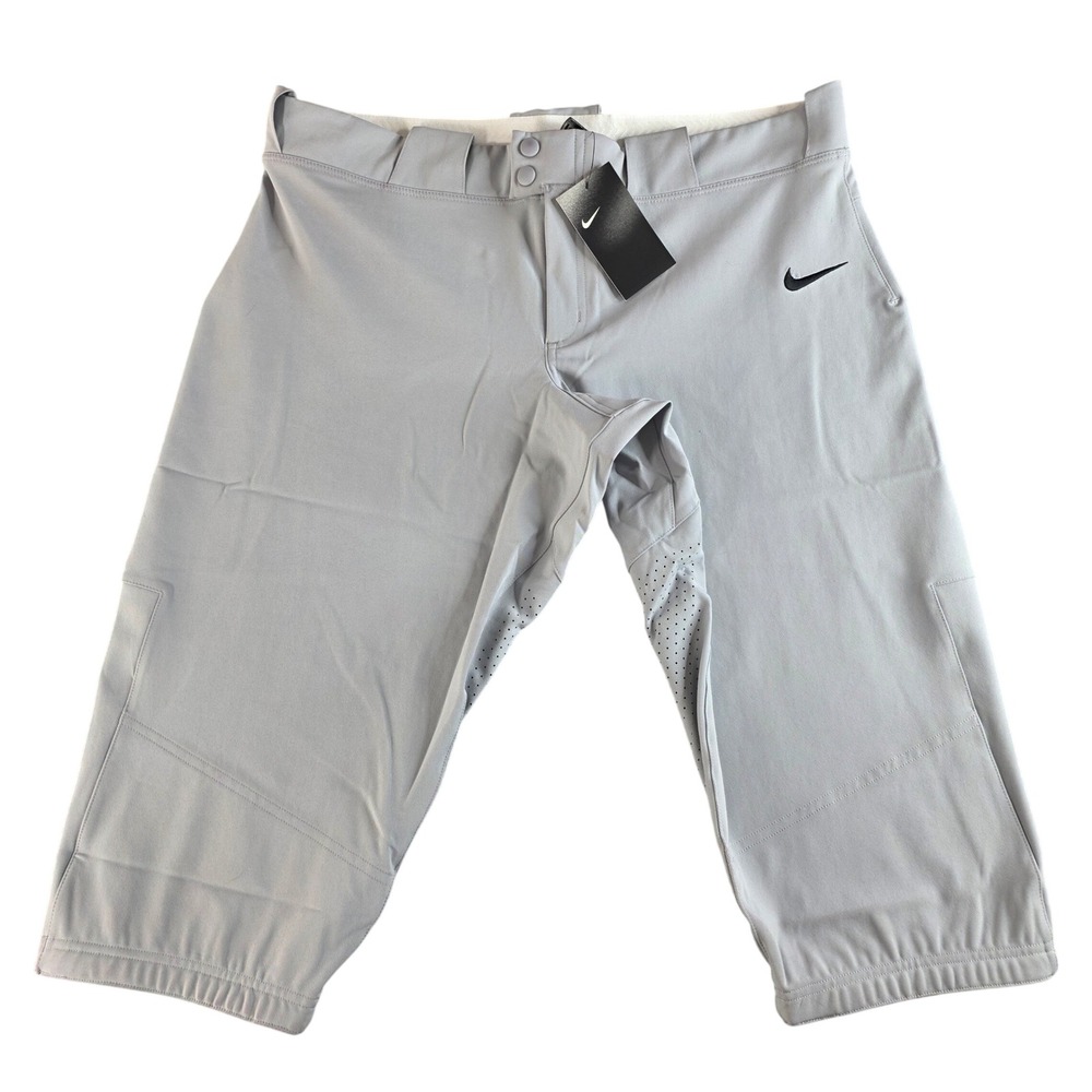NWT Nike Softball‎ Pants Womens XL Grey Team Engineered Cropped Performance